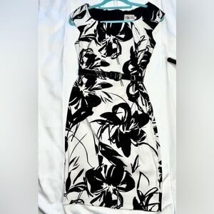 Elegant Black and White Floral Dress
